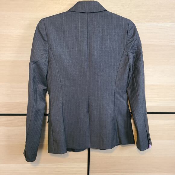 J Crew Super 120s Pinstripe Wool Blazer Womens 0 Jacket Office Siren Corpcore - Picture 2 of 10